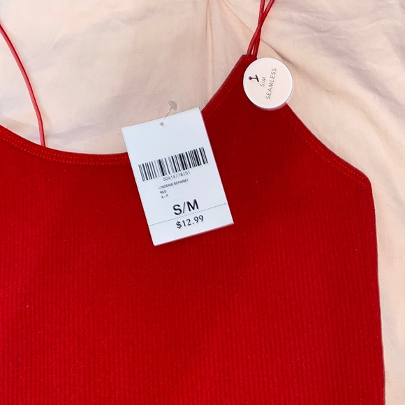 Red thin strap bodysuit top. - Picture 3 of 4